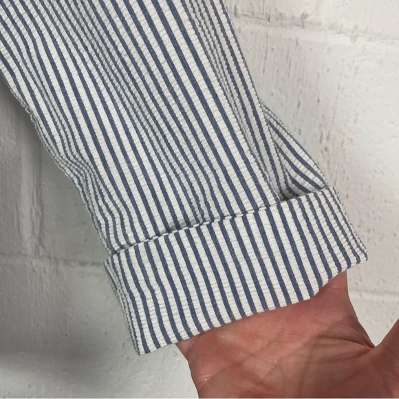 Goodclothes Vintage 80s 90s Pin Stripe Seersucker Blazer Preppy‎ Coastal Twee 12 - Picture 5 of 12